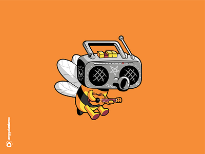 Bzzzz bee bold character clean cute design funny illustration insect line mascot merch quirky radio simple t shirt toy toys vector vibrant