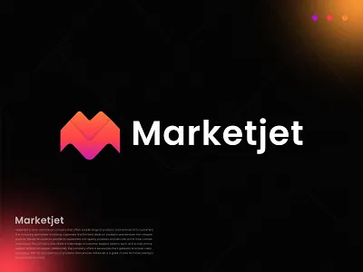MarketJet Logo, Logo, Logos abstract logo brand designer branding color e commerce gradient identity letter logo logo logo design logo designer logo maker logos m letter logo m logo minimal logo minimalist modern logo symbol visual identity