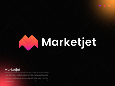 MarketJet Logo, Logo, Logos branding color e commerce gradient icon letter logo logo logo design logo designer logos m letter logo m logo modern logo symbol