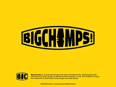 BIG CHOMPS! A street-style burger truck. branding burger design food graphic design illustration logo typography vector