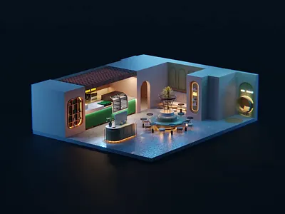 Barn's Coffee Saudi Arabia 3d animation b3d blender blender3d branding cafe coffee design graphic design illustration motion motion graphics product animation ui