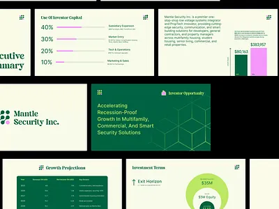 Mantle Security Investor Deck Design branding design graphic design invester deck landing page logo pitch deck visual design