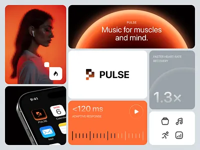 PULSE – Sport Music App Branding branding design logo music music app ui uiux ux web design