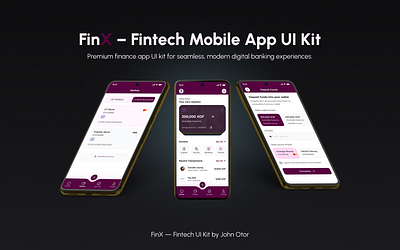 FinX - Fintech Mobile App UI Kit banking app ui crypto app figma digital banking design figma template finance app figma finance dashboard fintech ui kit mobile app design payment app ui wallet app template