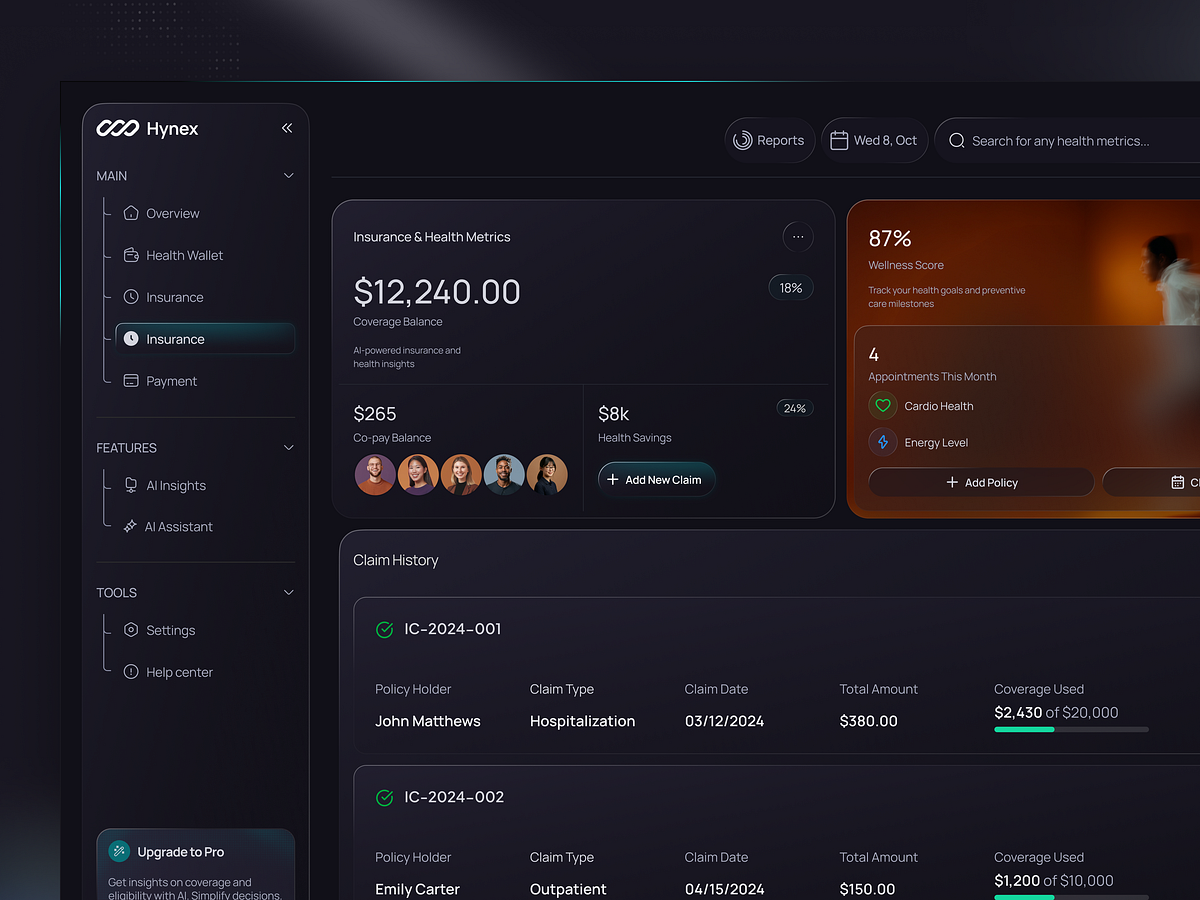 Hynex Dashboard Design | Smart Insurance Management