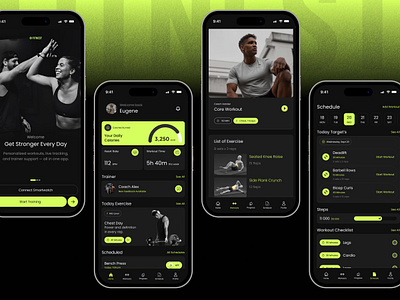 Fitnest - Fitness Workout Mobile App UI Bold Modern Design app app design branding dashboard digital product fitness fitness app gym mobile app mobile app design mobile design product design responsive saas social media sport startup ui web design workout