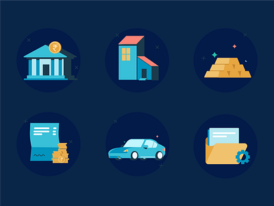 Geogit Icon Set - Financial Services Illustration financial assets icons illustration lending platform ui ux