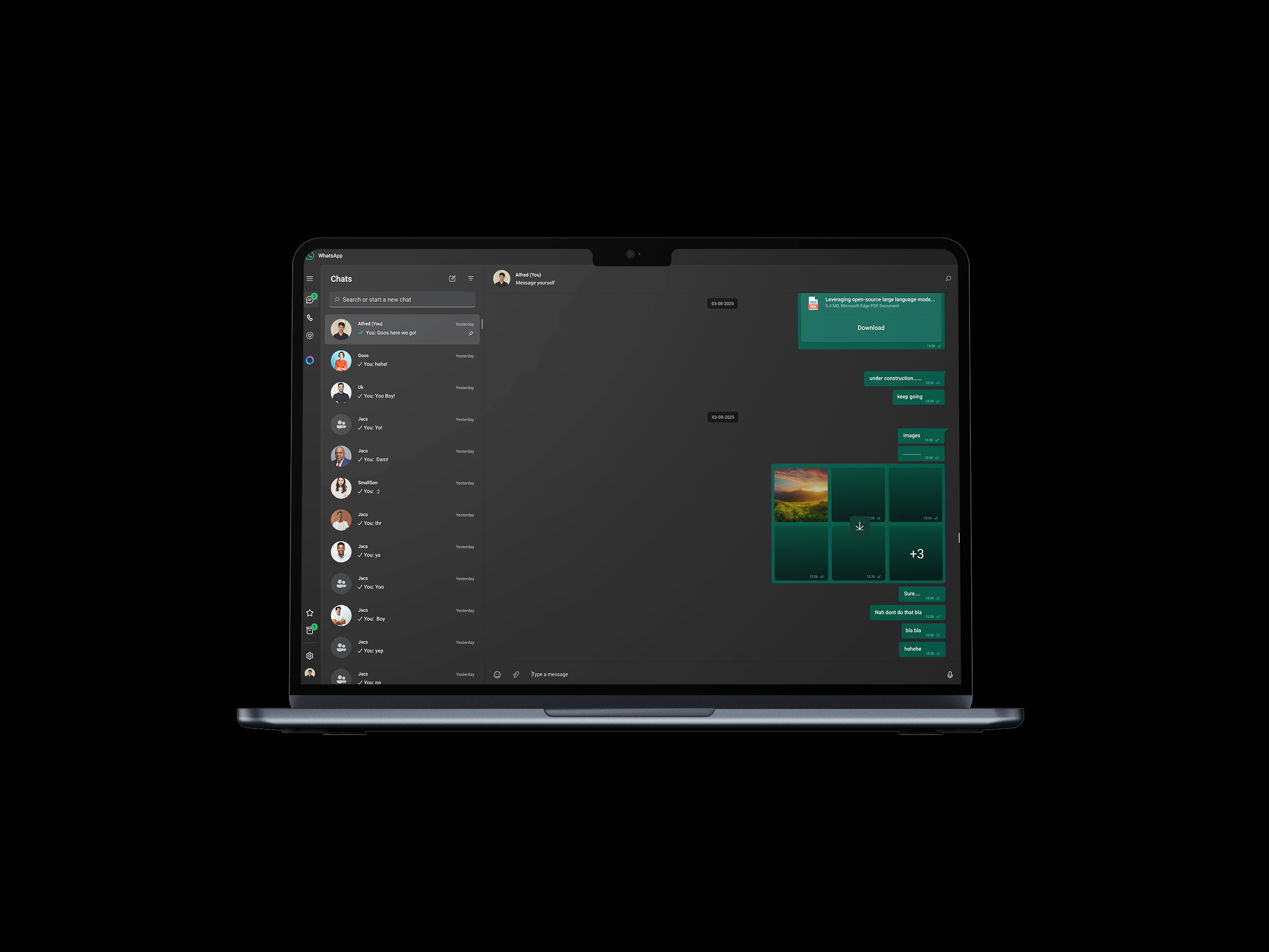 Direct Message UI — WhatsApp-inspired Recreation concept