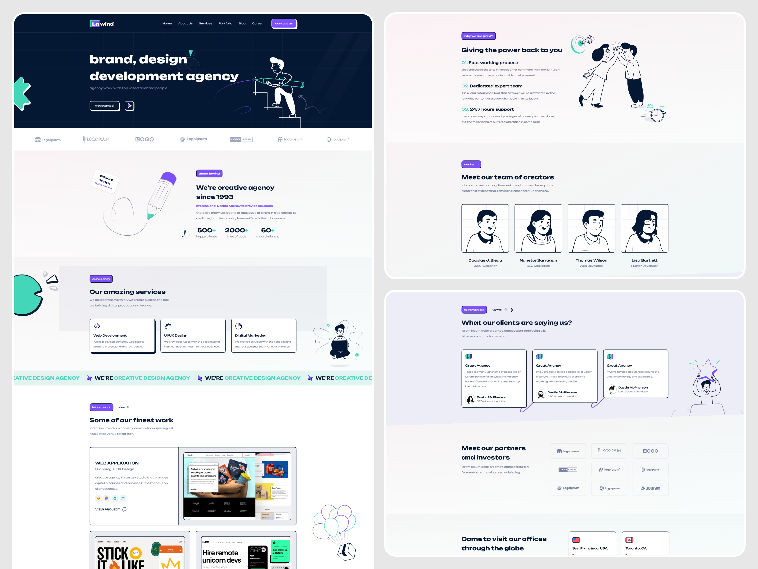 Lawind - brand, design development agency agency branding creative design agency graphic design motion graphics typography ui user experiance user interface ux web development web ui website