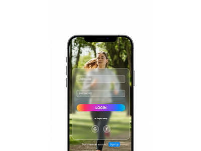 Fitness App Login – Glassmorphism UI figma glassmorphism learningdesign modernui uipractice uiuxdesign