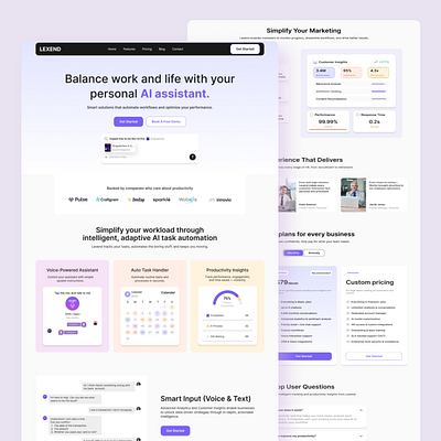 AI SaaS Landing Page Design branding design figma interaction landingpage modern product saas saasapp ui uiux webdesign website workflow