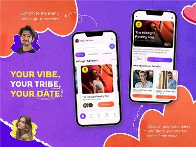 Where Real Plans Meet a Real Dating App app design creative design dating app dribbble mobile app design modern dating next gen dating product design real connection smarter dating app ui ux design user experience user interface vibe match