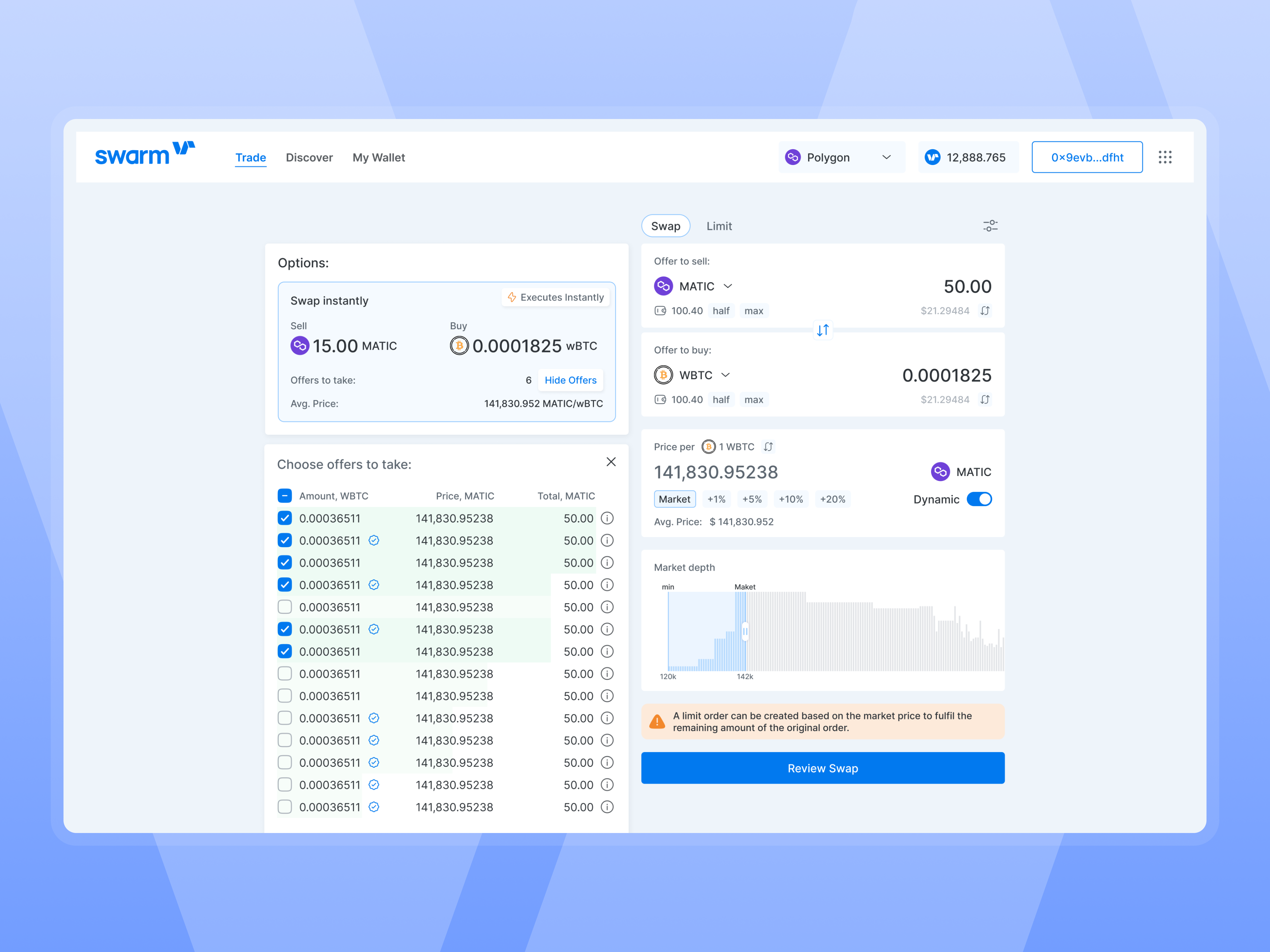 Swarm RWA platform blockchain crypto fintech gold graphic design investment rwa stock trading ui ux wallet web3