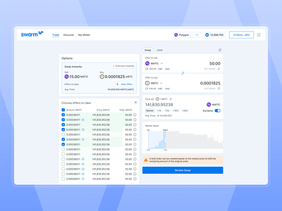 Swarm RWA platform blockchain crypto fintech gold graphic design investment rwa stock trading ui ux wallet web3