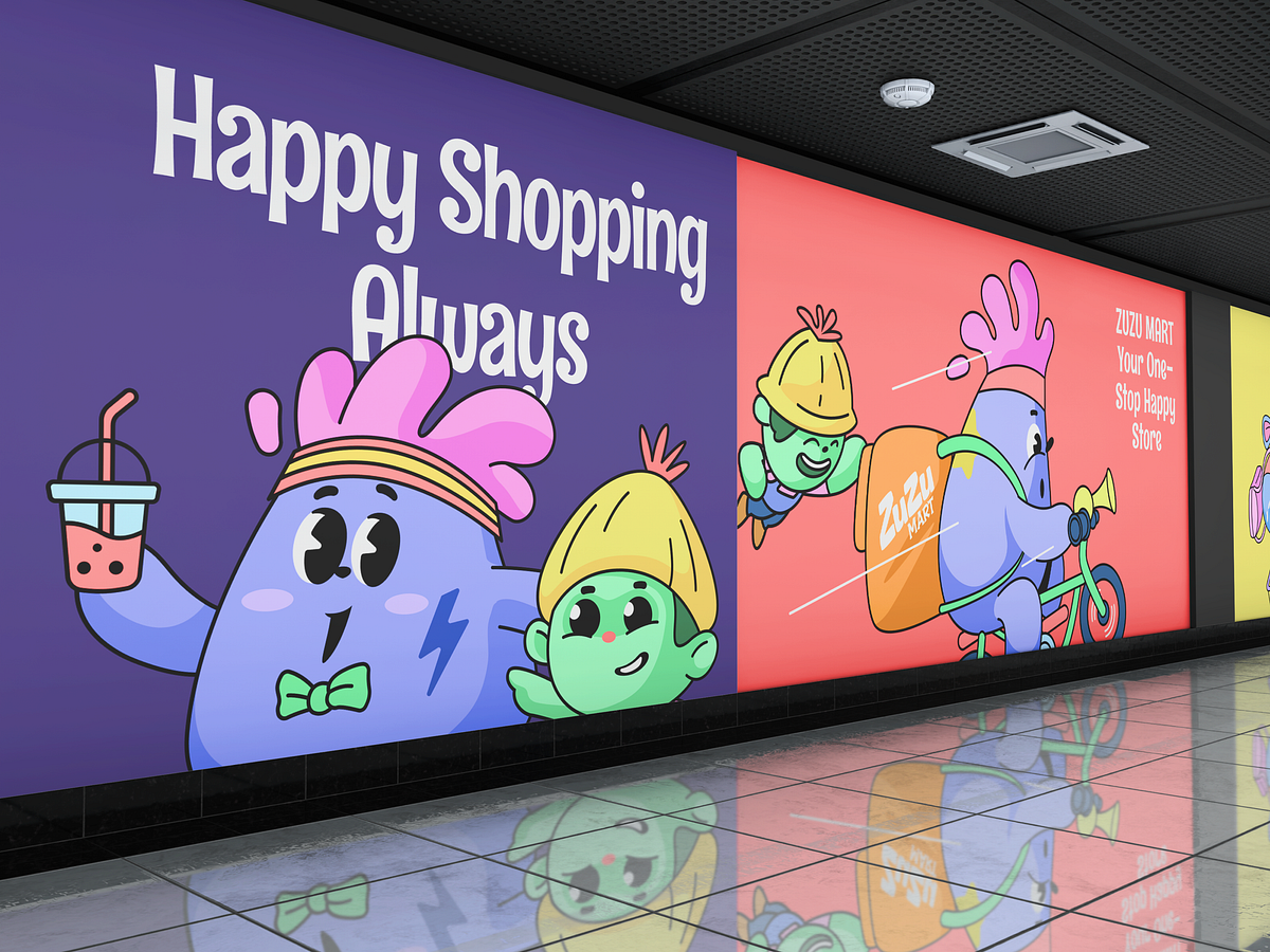 ZuZu Mart Illustration | Branding and Billboards Design