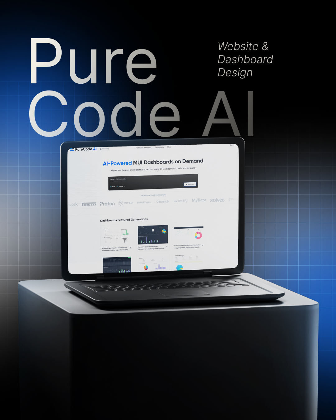 Pure Code AI - AI Based Code Editor ai code ai code editor coding coding with ai designer figma tool design ui ui design uiux visual studio web application