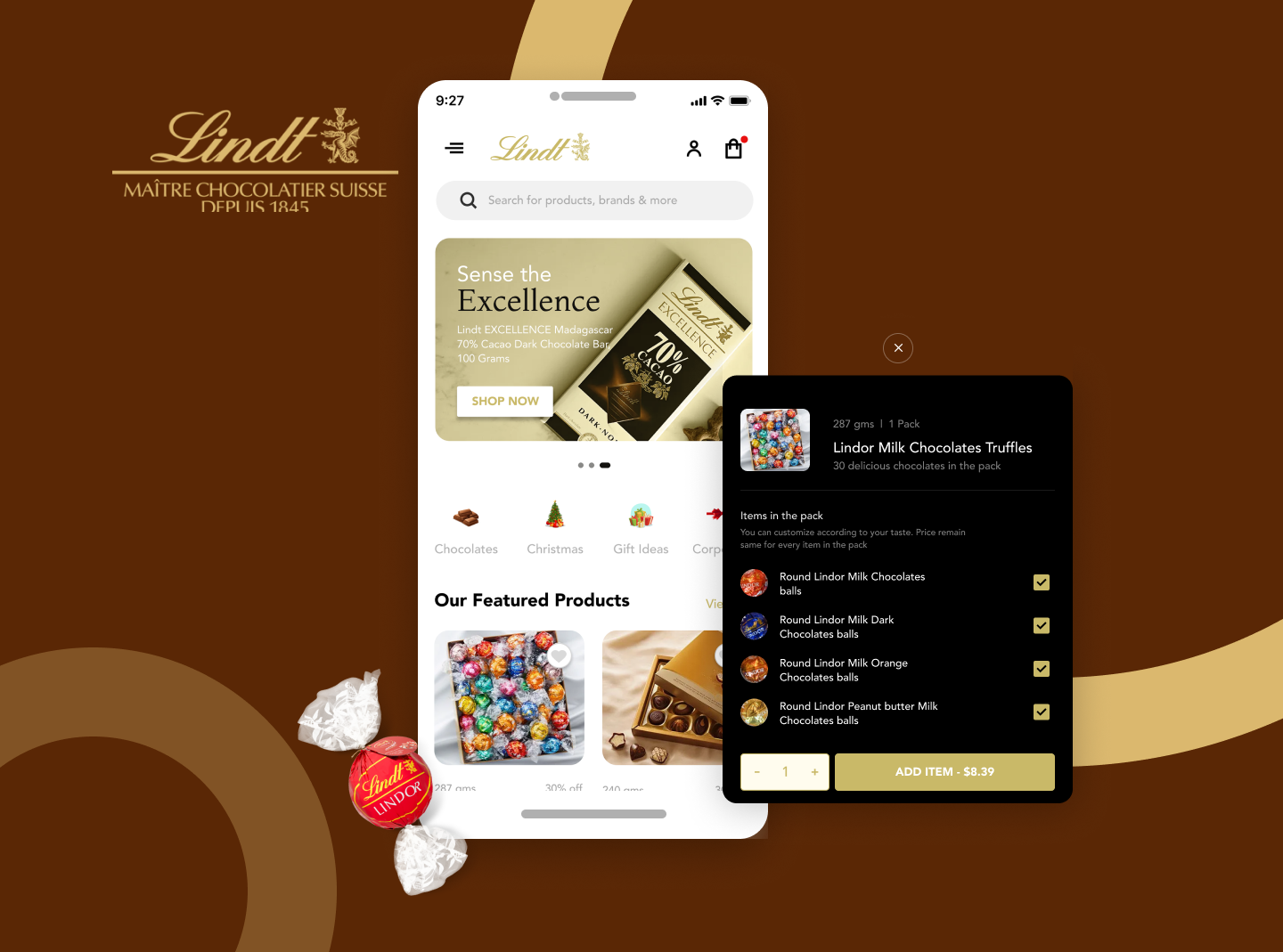 Lindt_Landing Page_Mobile_Revamp app design design trends minimal ui ux