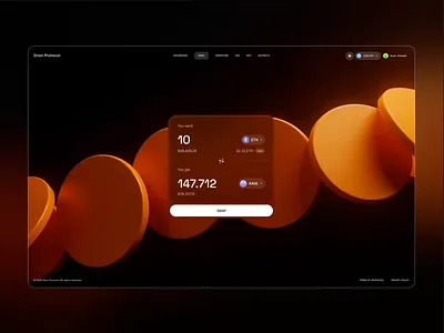 Swap Interface 3d blockchain crypto defi exchange motion graphics swap ui ux web3