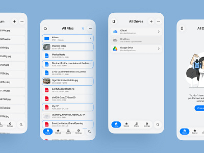 File manager for mobile app design file manager glass design interface ios mobile stylish ui ux