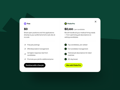 Pickle - Pricing best web design branding cards design designsystem modern website product design ui uiux ux website ui