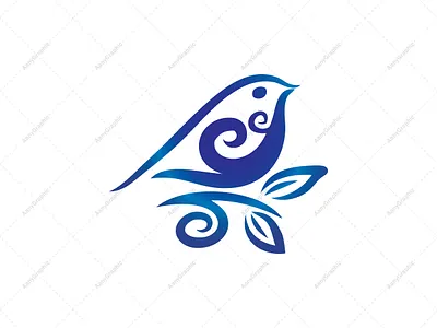 Blue Bird With Leaves Logo beauty bird brand brand design brand designer branding brandlogo design graphic design illustration logo logodesign nature spa vector