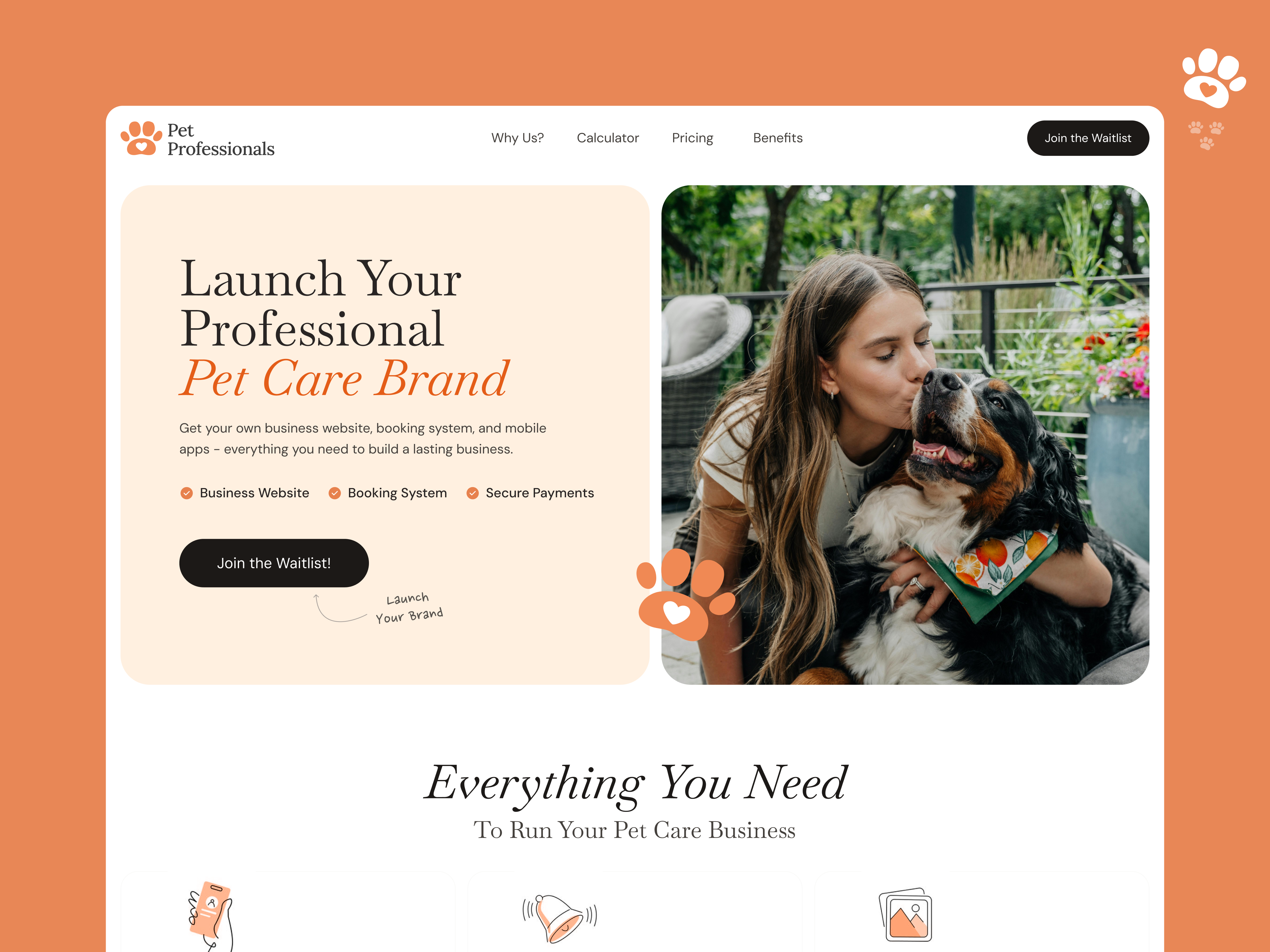 Pet Care Landing Page branding home page landing page pet pet care ui ui ux