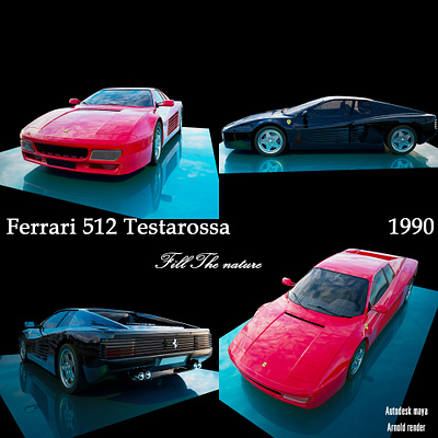 Ferrari testarossa 3d design graphic design motion graphics ui