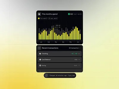 Recent transactions – Dashboard UI Charts app card clean component data data visualization design interface metrics minimal process product design ui user experience user interface ux