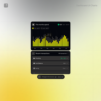 Recent transactions – Dashboard UI Charts app card clean component data data visualization design interface metrics minimal process product design ui user experience user interface ux