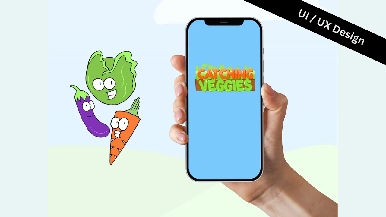UI/UX Design: Catching Veggies - iOS Game about Virus 2d game game ui unity design ux