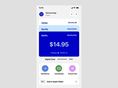Subscription - Payment App Design account add card ai app ai payment app app ui apple pay bills bills payment credit card fintech mobile app mobile app design payment payment app design product design ui ui ux ux wallet