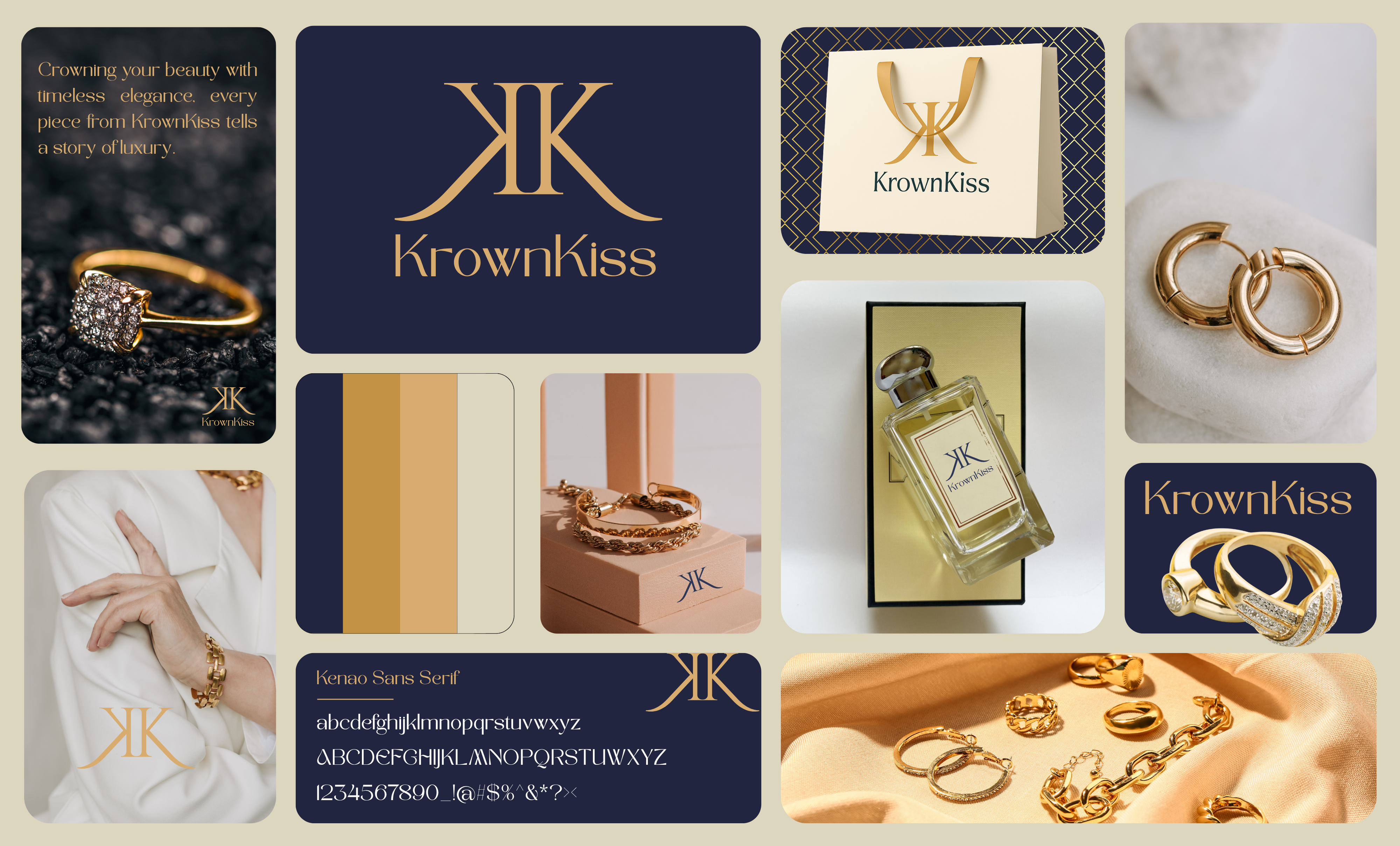 KrownKiss - Luxury Brand Identity Guide | Elegant Gold brand