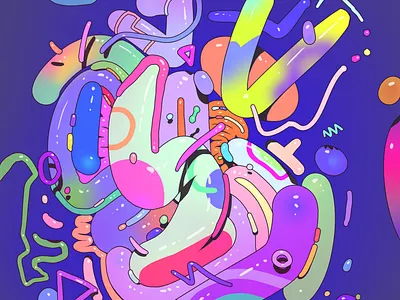 Ethereal Enigma Tech 02 blobs clip studio paint color colorful concept art digital drawing illustration science fiction scifi strange weird