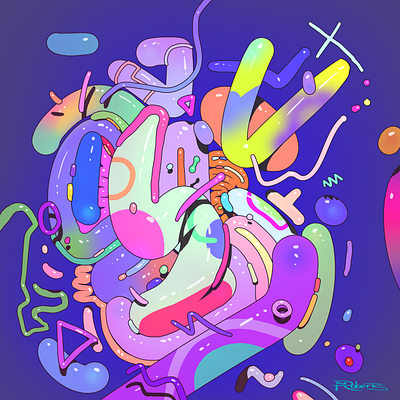 Ethereal Enigma Tech 02 blobs clip studio paint color colorful concept art digital drawing illustration science fiction scifi strange weird
