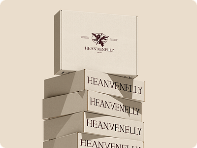 HEANVENELLY // brand identity & packaging box brand identity branding clothes brand design graphic design identity label logo minimalism packaging packaging design product design tag