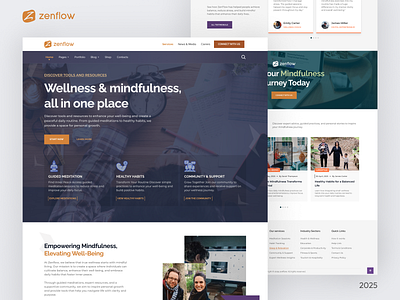 Zenflow – Mindfulness App UI Design branding design figma landing landing page logo pagina web website