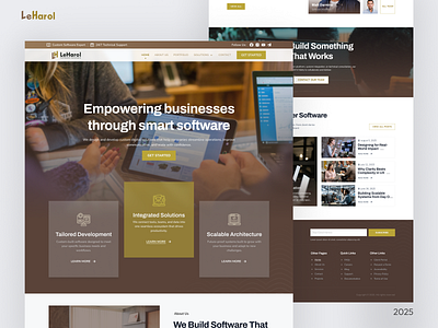 LeHarol Software Solutions – A tech-driven company branding design figma landing landing page logo minimalist software tech ui website