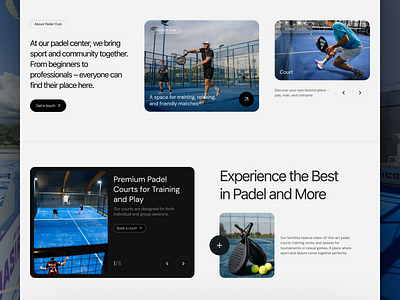 Padel Sport Website activity fitness health healthtech landing page padel tennis website