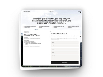 Christian Landing Page - Contact Section with form | UI/UX branding charity christian church graphic design landing page marketing design minimalistic ui ux website