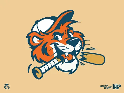 Kids Baseball Mascot baseball character design design graphics illustration mascot t shirt design tee design tiger vector vector design