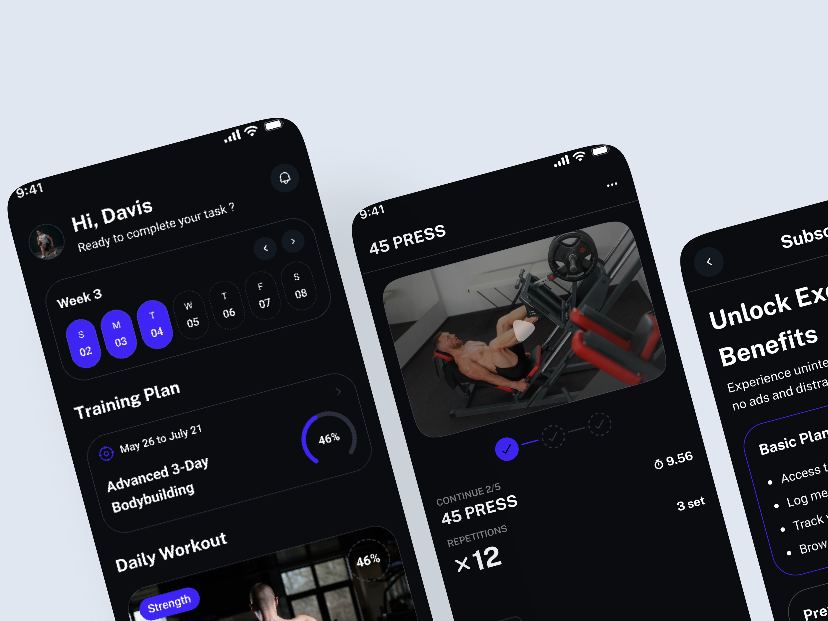Gym app ui design appdesign design ui ux