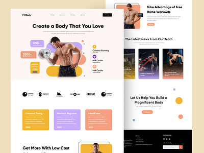 Fitness Landing Page cardio crossfit excrise fitness fitness ui gym health healthy landing page muscle nutrition personal personal website protein trainer web web site weight lifting workout