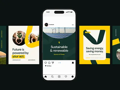 Renewable Energy - Instagram Post act earth electric energy human modern renewable right safe sustainable turbine wind