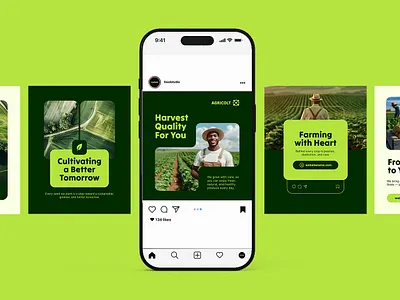 Agriculture - Instagram Post agriculture branding farm farmer graphic green harvest instagram modern motion graphics post sustainable tractor