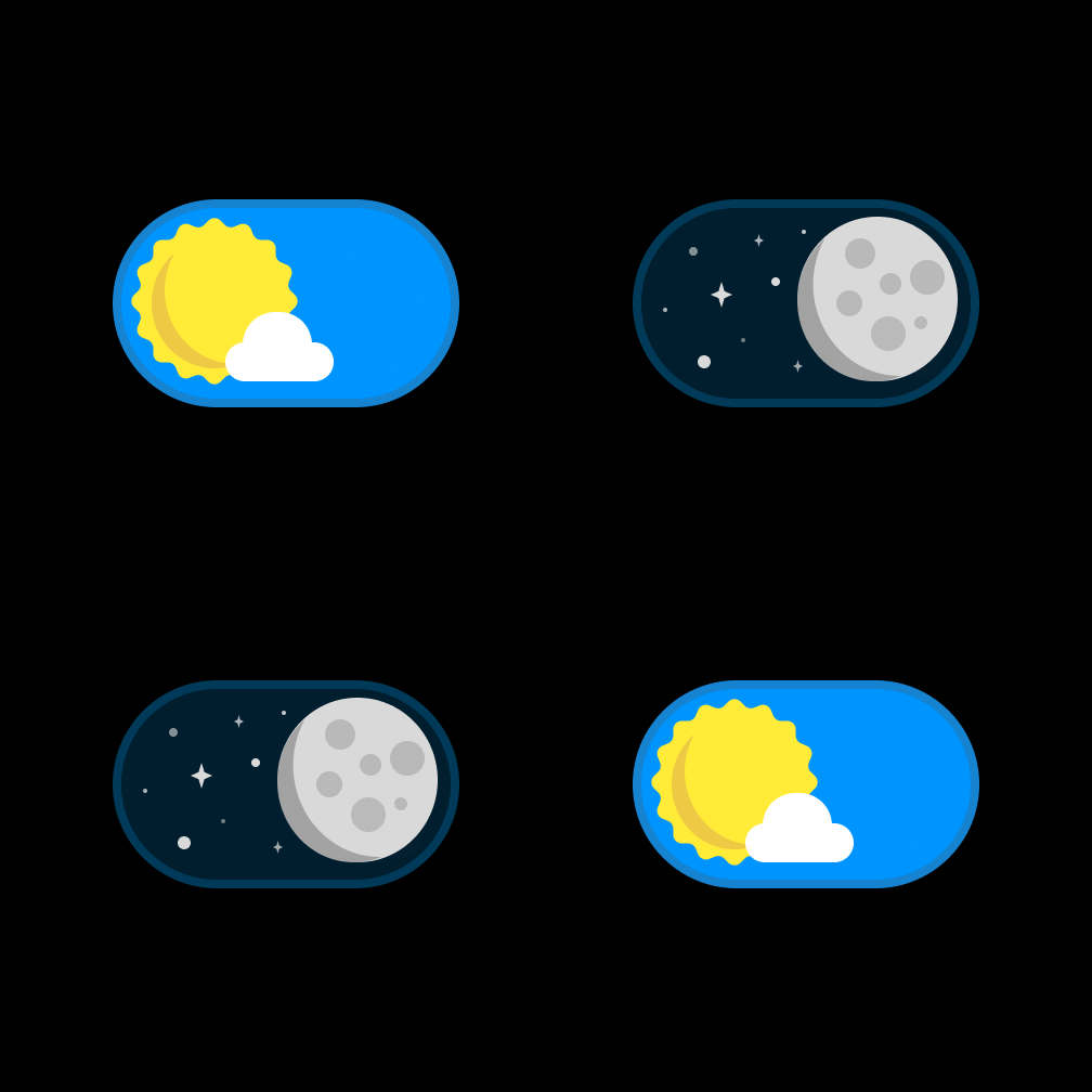 Day & Night Toggle Switch UI creative direction daily ui challenge dailyuichallenge daynightswitch design designinspiration dribbble figmadesign interaction design interface light mode switch responsive ui ui uidesign ux uxdesign