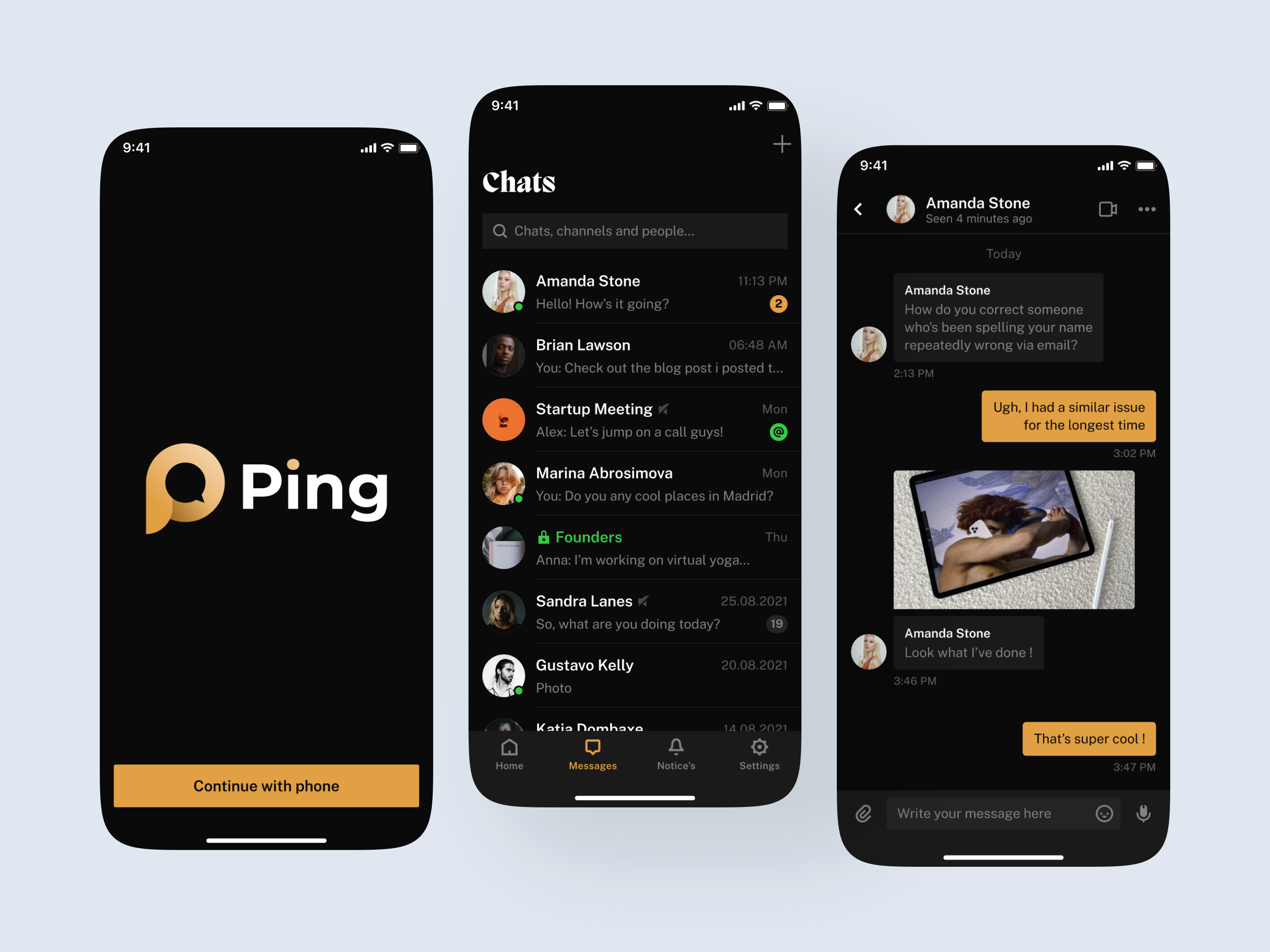 Professional messaging app appdesign design ui ux