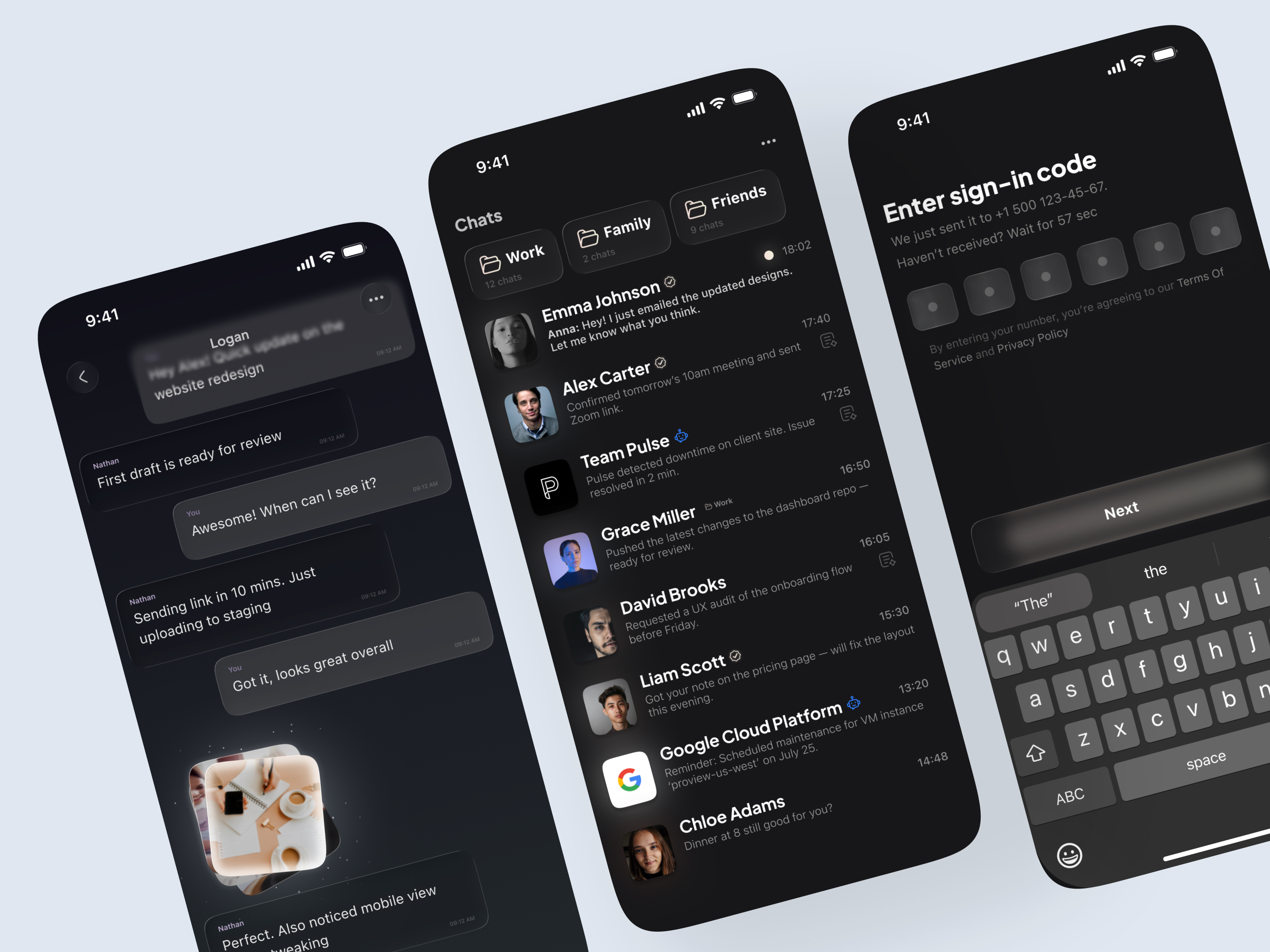Futuristic messaging app appdesign apple design ui ux