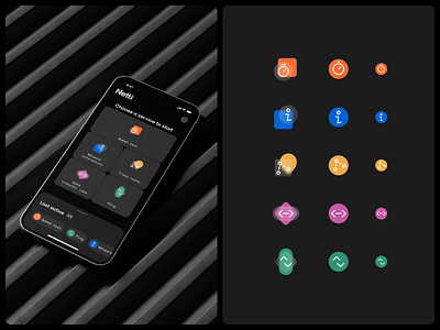 Netti: App Menu and Custom Icons app design branding design design studio graphic design icons illustration interaction interface mobile mobile design product design ui user interface ux web web app design website design website development