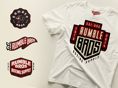 Rumble Bros Boxing Supply boxing brand brand design brand kit design graphic design graphics graphics kit identity identity design illustration lettering sports typography