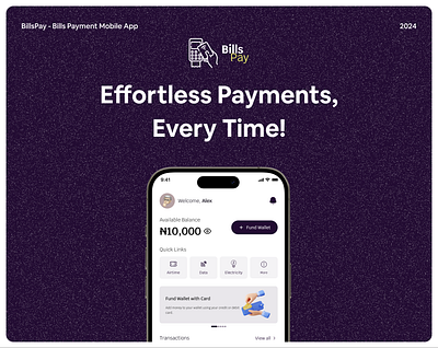 Bills Pay - A Bill Payment/VTU Mobile App Case Study app bill payment bills fintech case study design financial service fintech fintech app fintech case study mobile app money transfer pay payment product design transfer ui uiux ux web app